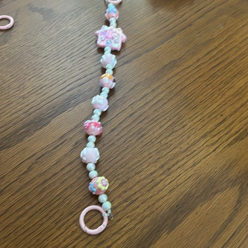 Beaded charm keychain